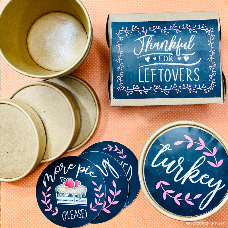 thanksgiving stickers and containers