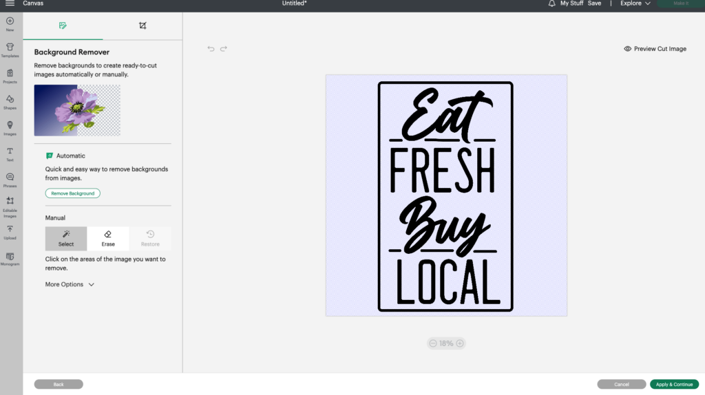 eat fresh buy local svg file in design space