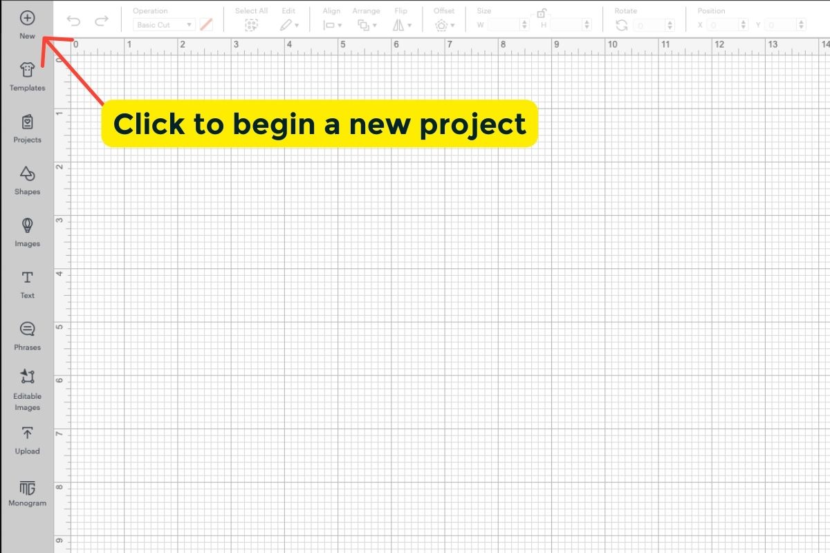 Cricut how to begin a new project. 
