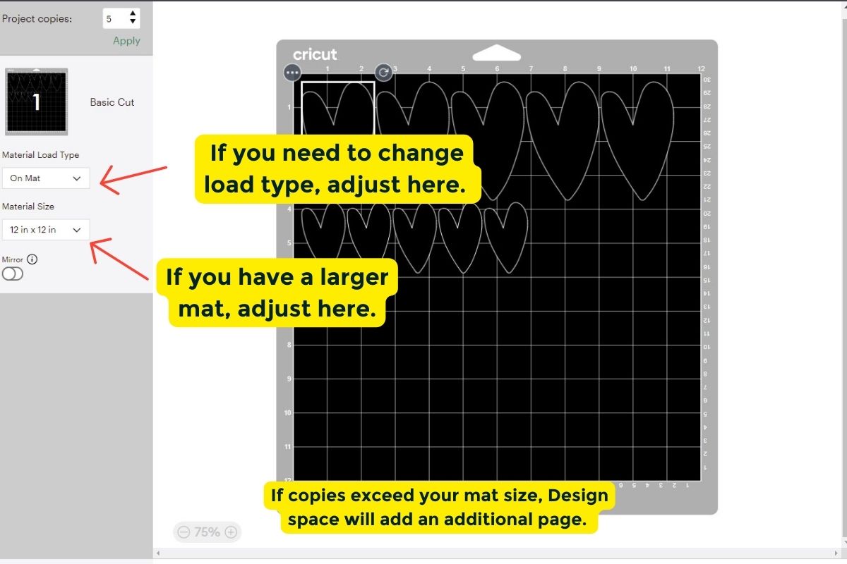 How to adjust load type, mat adjustment. 