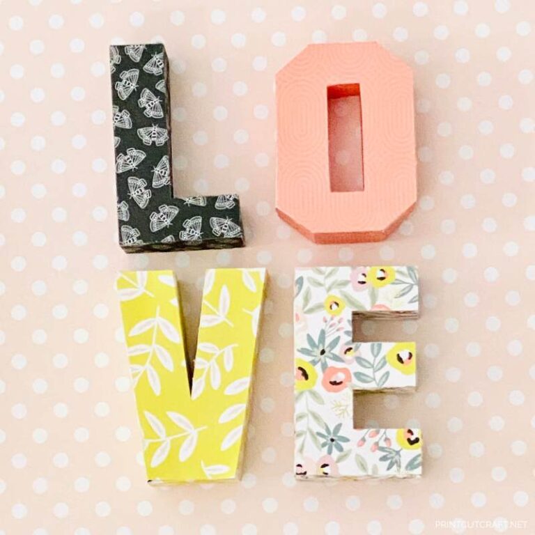 3D Paper Letters - Print Cut Craft