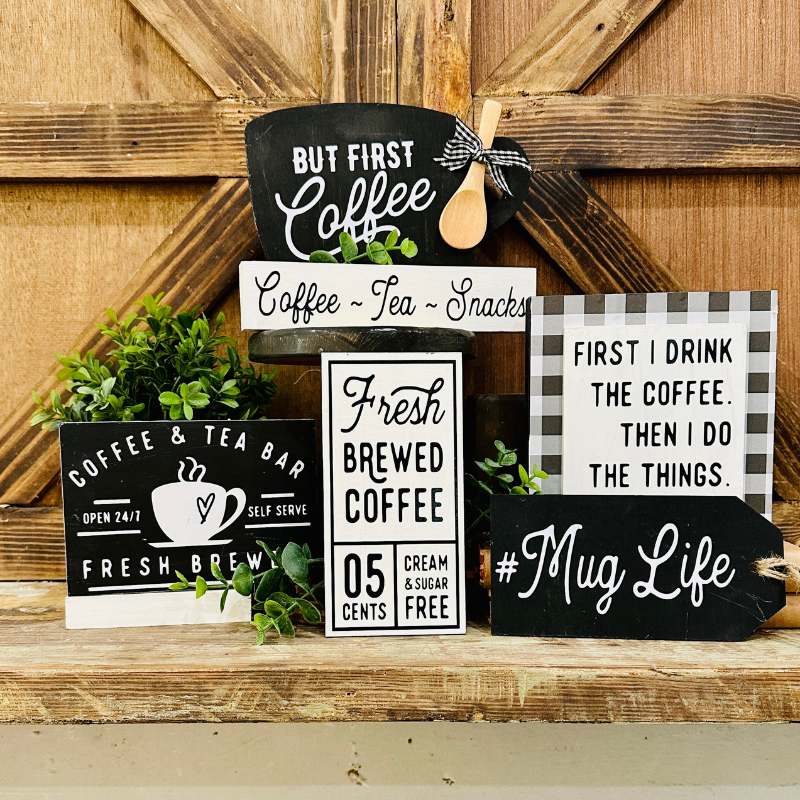 coffee and tea tiered tray projects