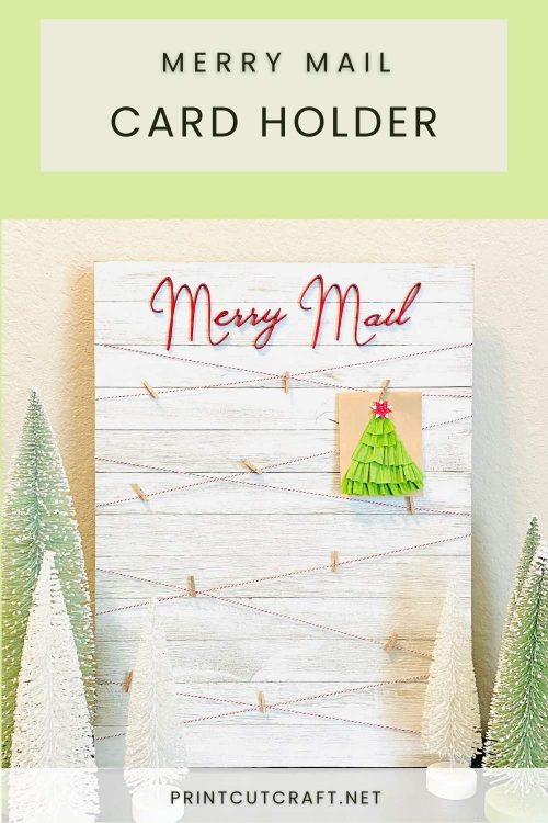 merry mail sign to hang cards